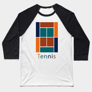 COLORFUL TENNIS COURT Baseball T-Shirt